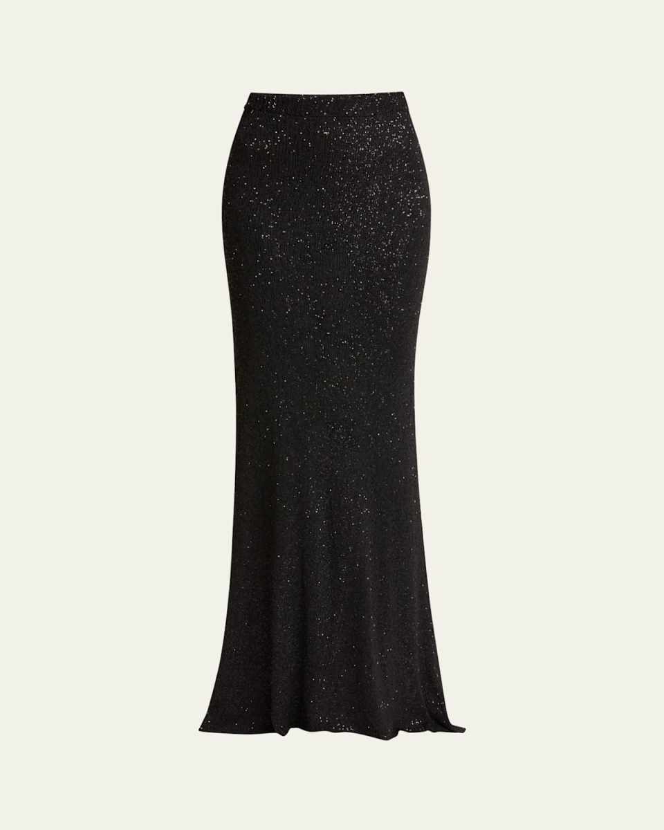 Sequined Knit Maxi Skirt